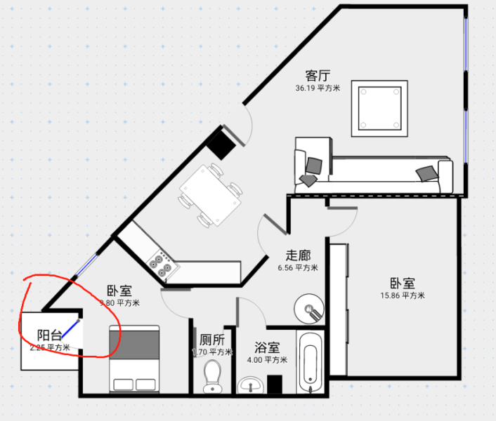 11区74平米两室一厅带车库和cave